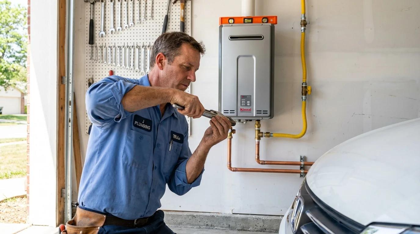 Tankless water heater installation by a Johns Plumbing LLC plumber in Cottonwood